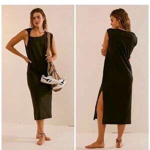 Black Sleeveless maxi dress with Knot Detail